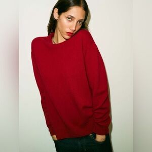 Reformation Fabian Crew Sweater Red - Size L